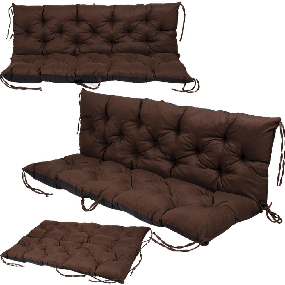PODUSZKA MATERAC NA ŁAWKĘ HUŚTAWKĘ OGRODOWĄ BRĄZOWA - PODUSZKA MATERAC NA ŁAWKĘ HUŚTAWKĘ OGRODOWĄ BRĄZOWA - obrazek 8