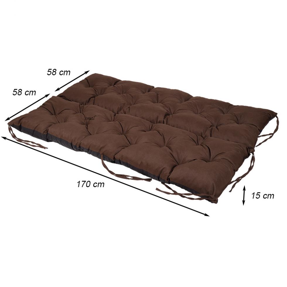 PODUSZKA MATERAC NA ŁAWKĘ HUŚTAWKĘ OGRODOWĄ BRĄZOWA - PODUSZKA MATERAC NA ŁAWKĘ HUŚTAWKĘ OGRODOWĄ BRĄZOWA - obrazek 10