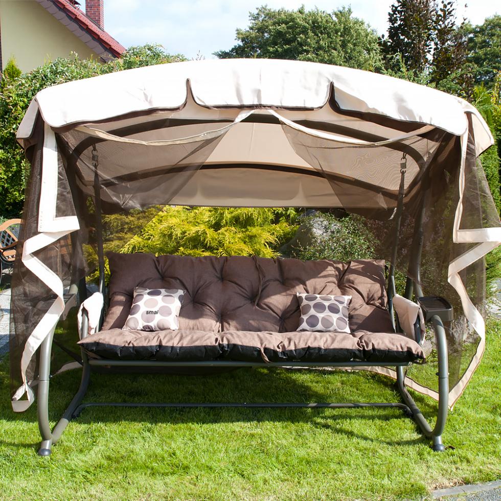 PODUSZKA MATERAC NA ŁAWKĘ HUŚTAWKĘ OGRODOWĄ BEŻOWA - PODUSZKA MATERAC NA ŁAWKĘ HUŚTAWKĘ OGRODOWĄ BEŻOWA - obrazek 2