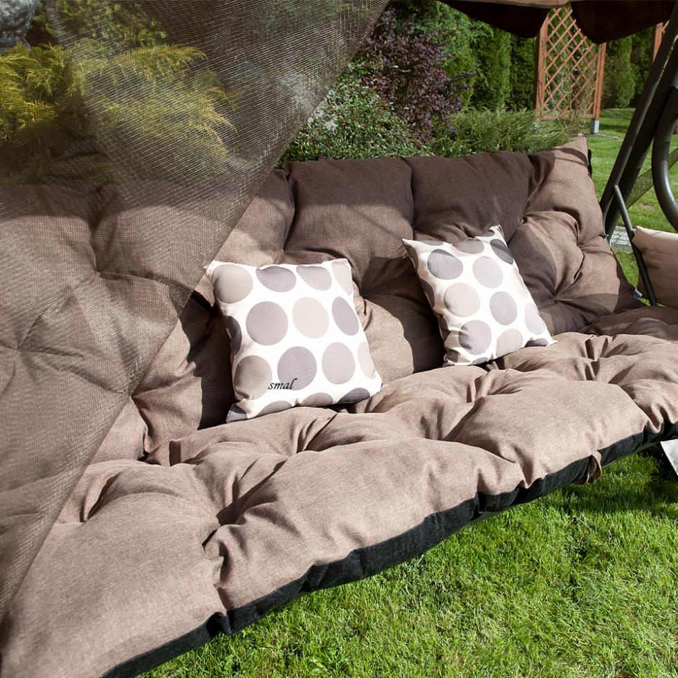 PODUSZKA MATERAC NA ŁAWKĘ HUŚTAWKĘ OGRODOWĄ BEŻOWA - PODUSZKA MATERAC NA ŁAWKĘ HUŚTAWKĘ OGRODOWĄ BEŻOWA - obrazek 4