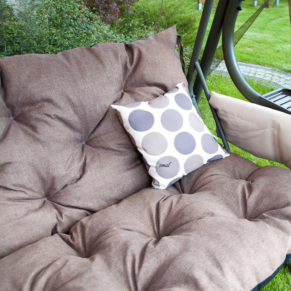 PODUSZKA MATERAC NA ŁAWKĘ HUŚTAWKĘ OGRODOWĄ BEŻOWA - PODUSZKA MATERAC NA ŁAWKĘ HUŚTAWKĘ OGRODOWĄ BEŻOWA - obrazek 5
