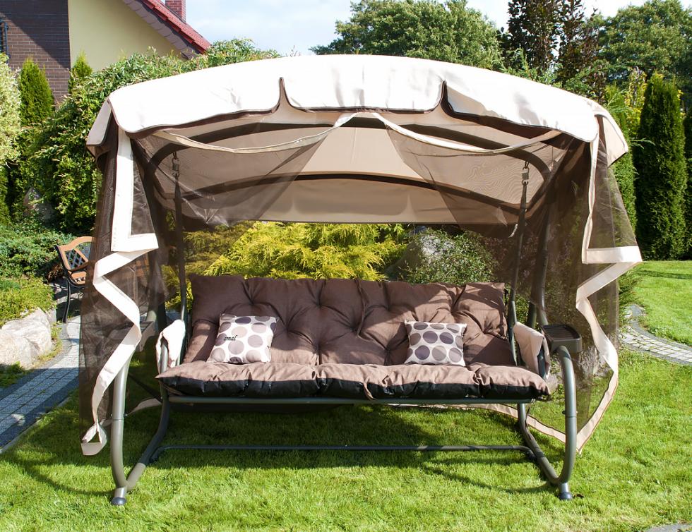 PODUSZKA MATERAC NA ŁAWKĘ HUŚTAWKĘ OGRODOWĄ BEŻOWA - PODUSZKA MATERAC NA ŁAWKĘ HUŚTAWKĘ OGRODOWĄ BEŻOWA - obrazek 6