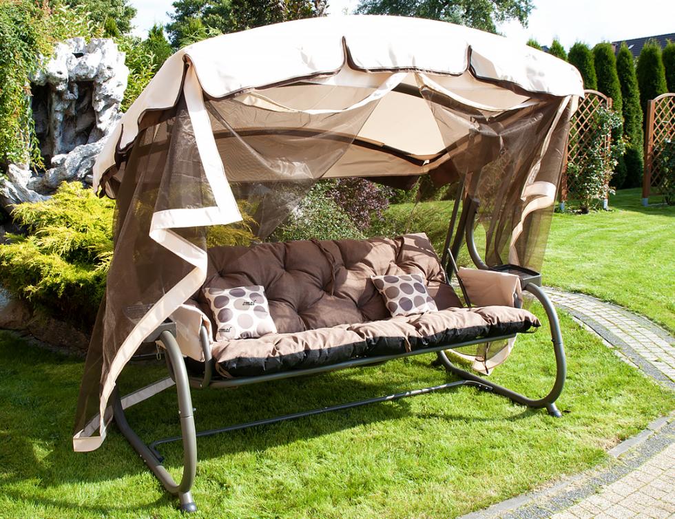 PODUSZKA MATERAC NA ŁAWKĘ HUŚTAWKĘ OGRODOWĄ BEŻOWA - PODUSZKA MATERAC NA ŁAWKĘ HUŚTAWKĘ OGRODOWĄ BEŻOWA - obrazek 8