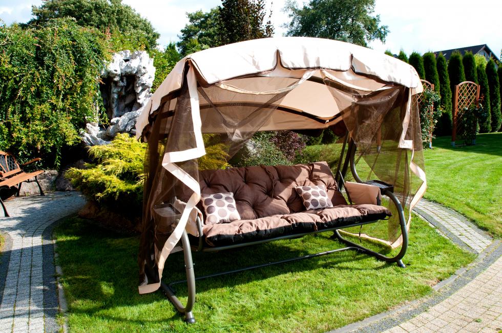 PODUSZKA MATERAC NA ŁAWKĘ HUŚTAWKĘ OGRODOWĄ BEŻOWA - PODUSZKA MATERAC NA ŁAWKĘ HUŚTAWKĘ OGRODOWĄ BEŻOWA - obrazek 9