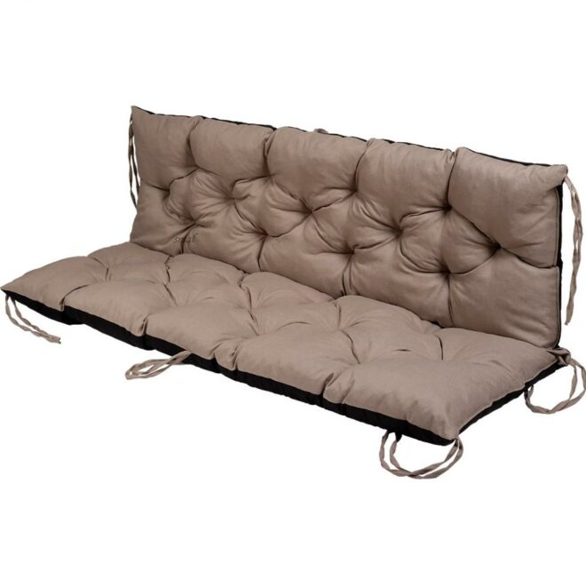 PODUSZKA MATERAC NA ŁAWKĘ HUŚTAWKĘ OGRODOWĄ BEŻOWA - PODUSZKA MATERAC NA ŁAWKĘ HUŚTAWKĘ OGRODOWĄ BEŻOWA