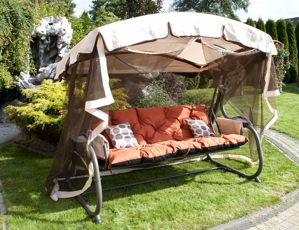 PODUSZKA MATERAC NA ŁAWKĘ HUŚTAWKĘ OGRODOWĄ POMARAŃCZOWA - PODUSZKA MATERAC NA ŁAWKĘ HUŚTAWKĘ OGRODOWĄ POMARAŃCZOWA - obrazek 9