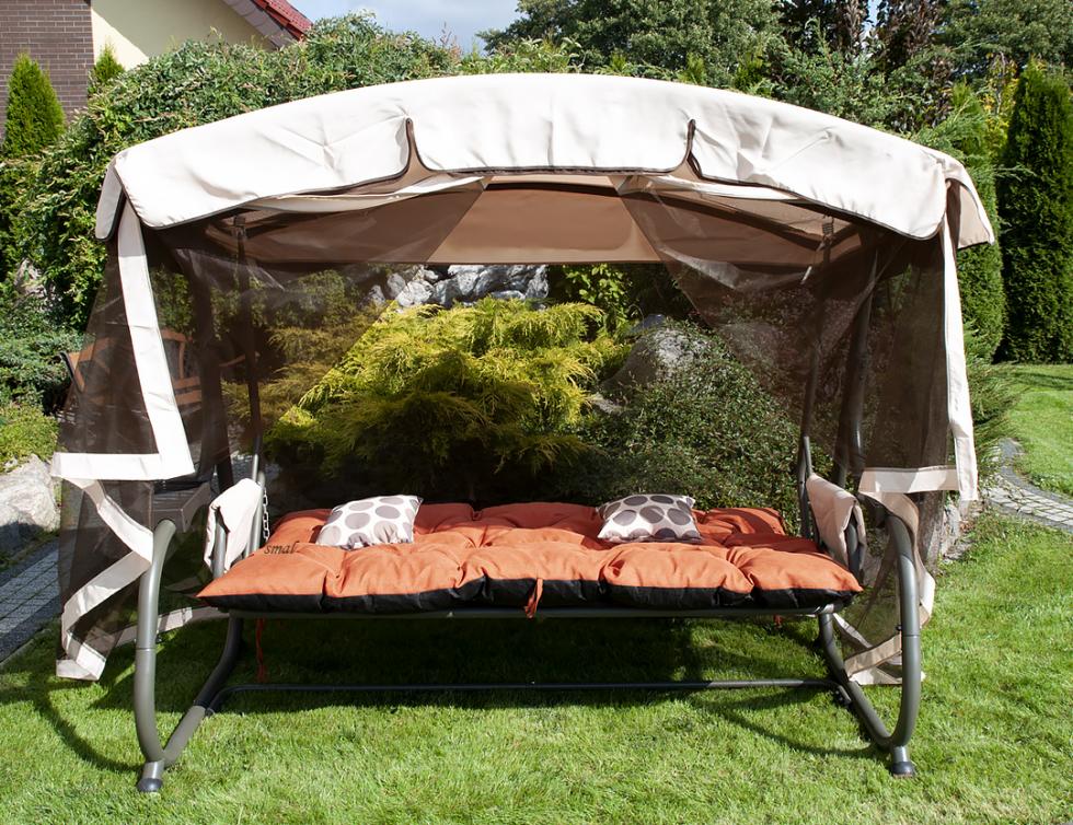 PODUSZKA MATERAC NA ŁAWKĘ HUŚTAWKĘ OGRODOWĄ POMARAŃCZOWA - PODUSZKA MATERAC NA ŁAWKĘ HUŚTAWKĘ OGRODOWĄ POMARAŃCZOWA - obrazek 8