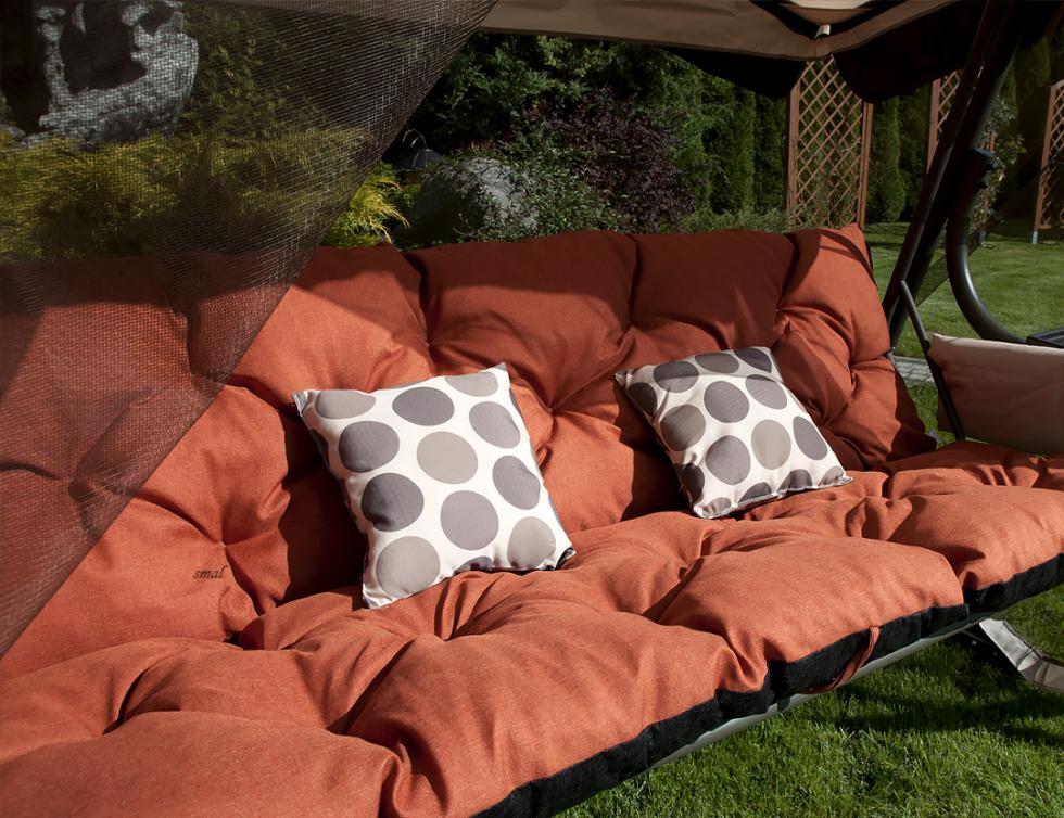 PODUSZKA MATERAC NA ŁAWKĘ HUŚTAWKĘ OGRODOWĄ POMARAŃCZOWA - PODUSZKA MATERAC NA ŁAWKĘ HUŚTAWKĘ OGRODOWĄ POMARAŃCZOWA - obrazek 6