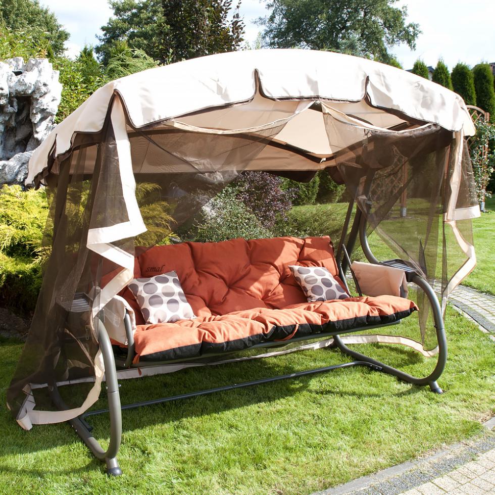 PODUSZKA MATERAC NA ŁAWKĘ HUŚTAWKĘ OGRODOWĄ POMARAŃCZOWA - PODUSZKA MATERAC NA ŁAWKĘ HUŚTAWKĘ OGRODOWĄ POMARAŃCZOWA - obrazek 5