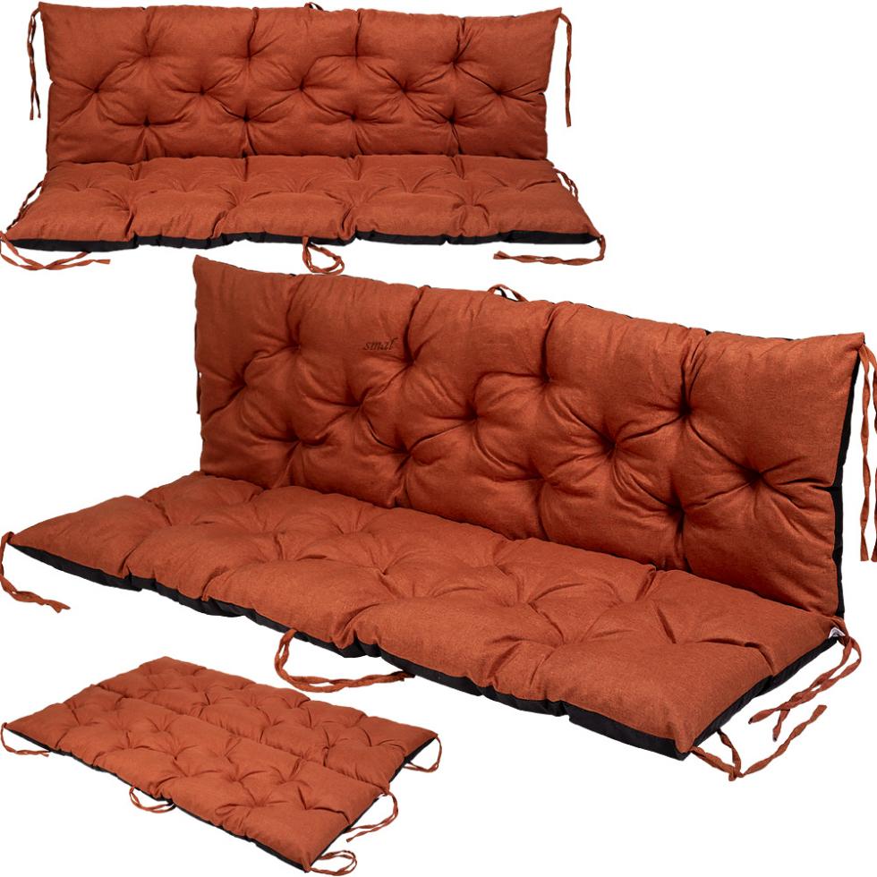 PODUSZKA MATERAC NA ŁAWKĘ HUŚTAWKĘ OGRODOWĄ POMARAŃCZOWA - PODUSZKA MATERAC NA ŁAWKĘ HUŚTAWKĘ OGRODOWĄ POMARAŃCZOWA - obrazek 3