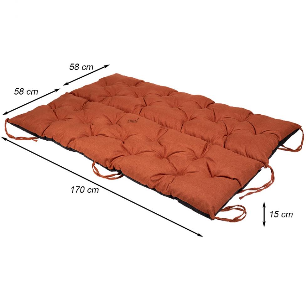 PODUSZKA MATERAC NA ŁAWKĘ HUŚTAWKĘ OGRODOWĄ POMARAŃCZOWA - PODUSZKA MATERAC NA ŁAWKĘ HUŚTAWKĘ OGRODOWĄ POMARAŃCZOWA - obrazek 2
