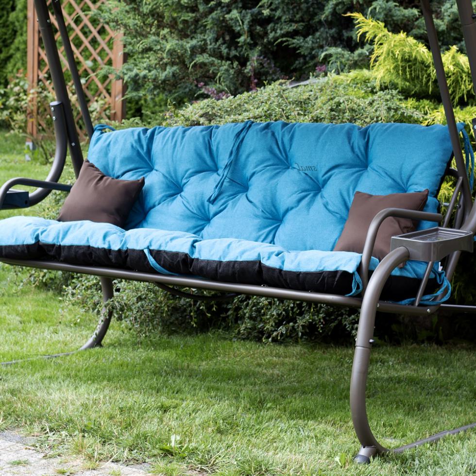 PODUSZKA MATERAC NA ŁAWKĘ HUŚTAWKĘ OGRODOWĄ TURKUSOWA - PODUSZKA MATERAC NA ŁAWKĘ HUŚTAWKĘ OGRODOWĄ TURKUSOWA - obrazek 3
