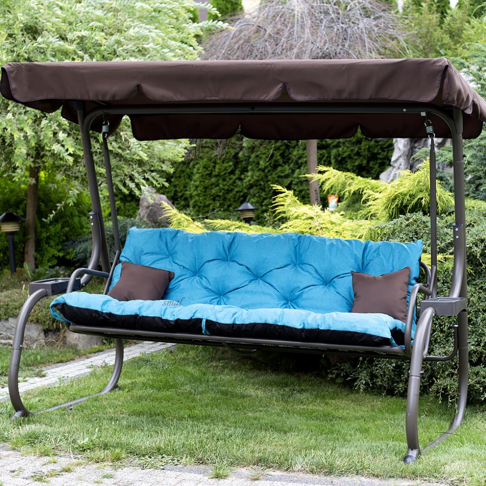 PODUSZKA MATERAC NA ŁAWKĘ HUŚTAWKĘ OGRODOWĄ TURKUSOWA - PODUSZKA MATERAC NA ŁAWKĘ HUŚTAWKĘ OGRODOWĄ TURKUSOWA - obrazek 5