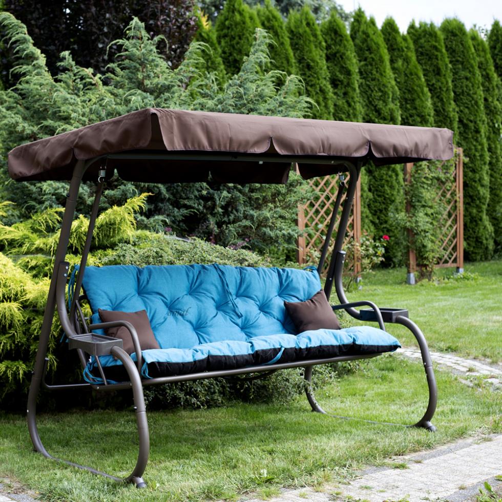 PODUSZKA MATERAC NA ŁAWKĘ HUŚTAWKĘ OGRODOWĄ TURKUSOWA - PODUSZKA MATERAC NA ŁAWKĘ HUŚTAWKĘ OGRODOWĄ TURKUSOWA - obrazek 6
