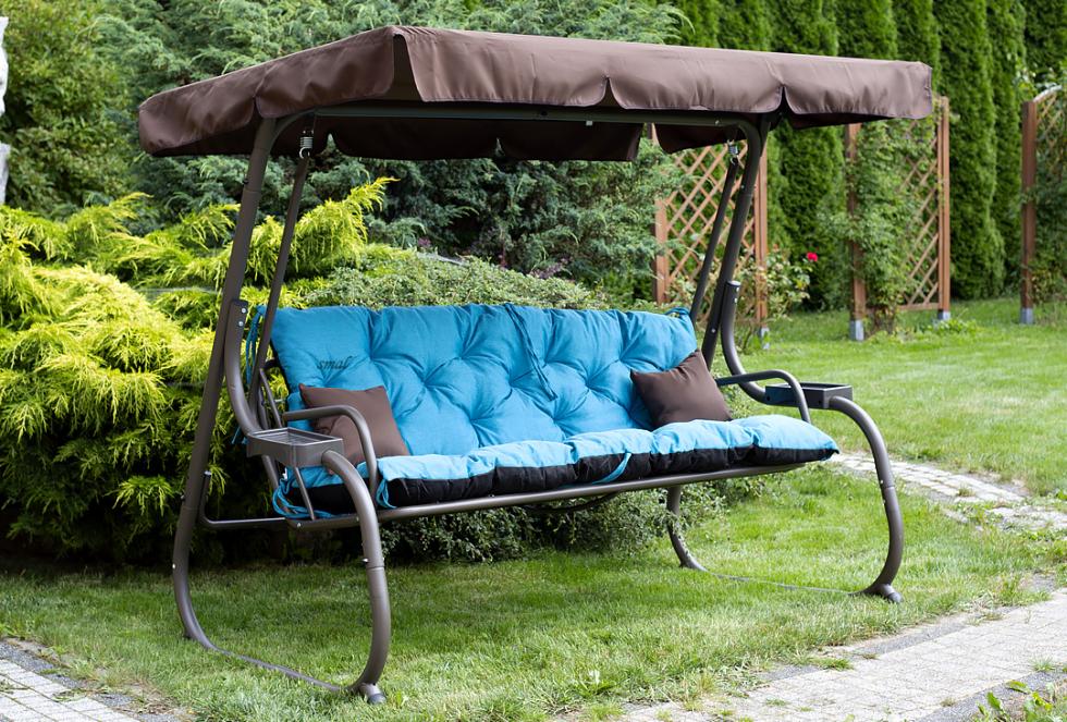 PODUSZKA MATERAC NA ŁAWKĘ HUŚTAWKĘ OGRODOWĄ TURKUSOWA - PODUSZKA MATERAC NA ŁAWKĘ HUŚTAWKĘ OGRODOWĄ TURKUSOWA - obrazek 7