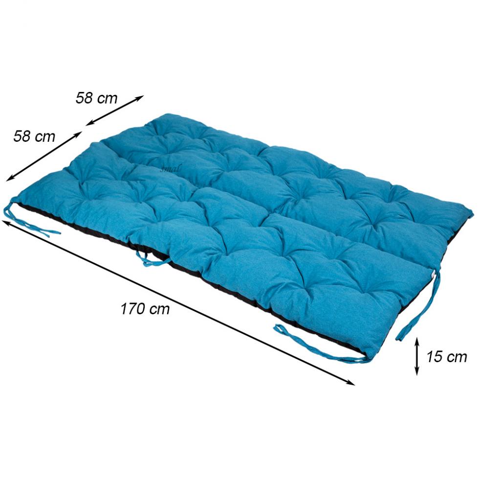 PODUSZKA MATERAC NA ŁAWKĘ HUŚTAWKĘ OGRODOWĄ TURKUSOWA - PODUSZKA MATERAC NA ŁAWKĘ HUŚTAWKĘ OGRODOWĄ TURKUSOWA - obrazek 11