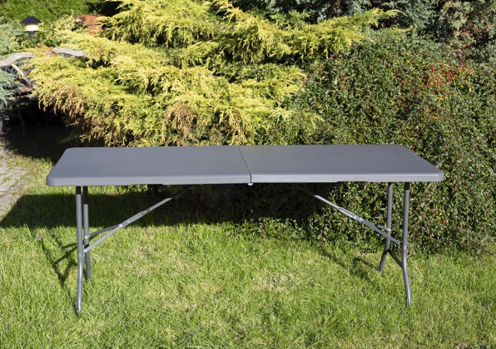 STÓŁ CATERINGOWY OGRODOWY SKŁADANY dł. 180 cm SZARY - stół składany dł. 180 cm SZARY - obrazek 2