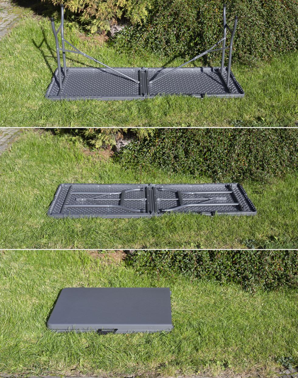STÓŁ CATERINGOWY OGRODOWY SKŁADANY dł. 180 cm SZARY - stół składany dł. 180 cm SZARY - obrazek 7