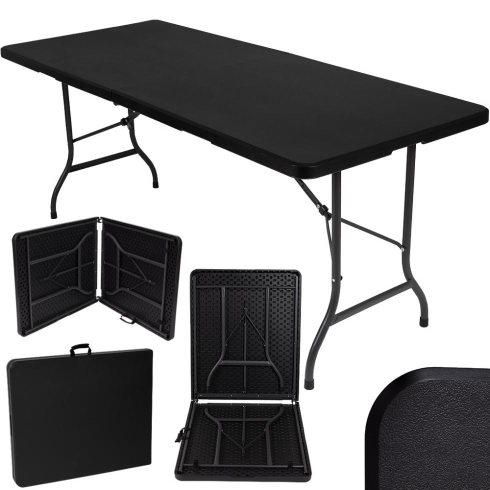 STÓŁ CATERINGOWY OGRODOWY SKŁADANY dł. 180 cm CZARNY - stół składany dł. 180 cm CZARNY