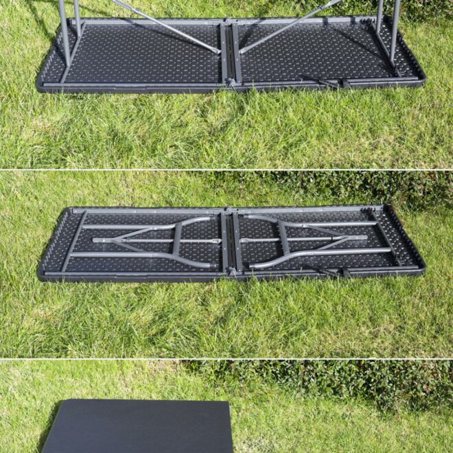 Alternative view of STÓŁ CATERINGOWY OGRODOWY SKŁADANY dł. 180 cm CZARNY - stół składany dł. 180 cm CZARNY