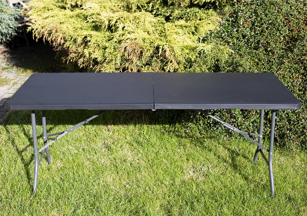 STÓŁ CATERINGOWY OGRODOWY SKŁADANY dł. 180 cm CZARNY - stół składany dł. 180 cm CZARNY - obrazek 3