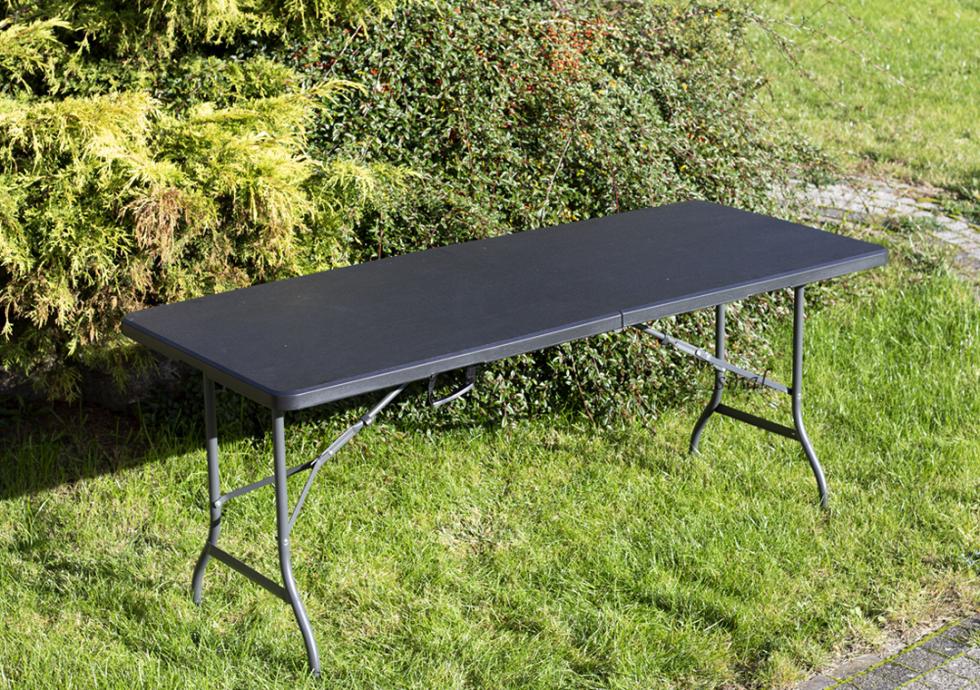 STÓŁ CATERINGOWY OGRODOWY SKŁADANY dł. 180 cm CZARNY - stół składany dł. 180 cm CZARNY - obrazek 4