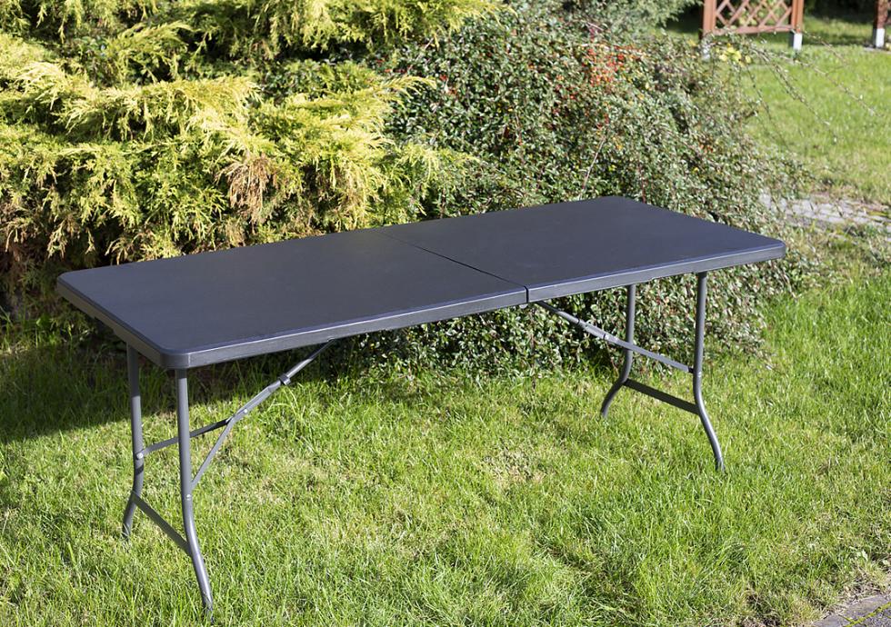 STÓŁ CATERINGOWY OGRODOWY SKŁADANY dł. 180 cm CZARNY - stół składany dł. 180 cm CZARNY - obrazek 5