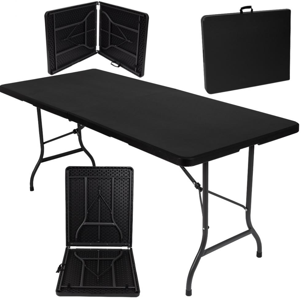 STÓŁ CATERINGOWY OGRODOWY SKŁADANY dł. 180 cm CZARNY - stół składany dł. 180 cm CZARNY - obrazek 7