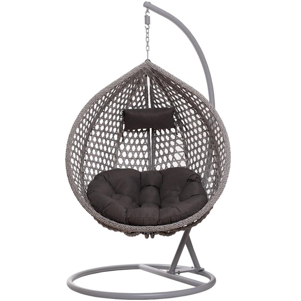 FOTEL WISZĄCY ogrodowy bujany kosz kokon MAJORKA - SZARY - Fotel MAJORKA - Szary - obrazek 3