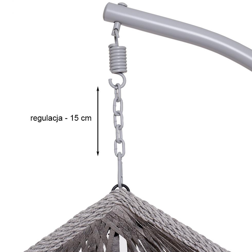 FOTEL WISZĄCY ogrodowy bujany kosz kokon MAJORKA - SZARY - Fotel MAJORKA - Szary - obrazek 13