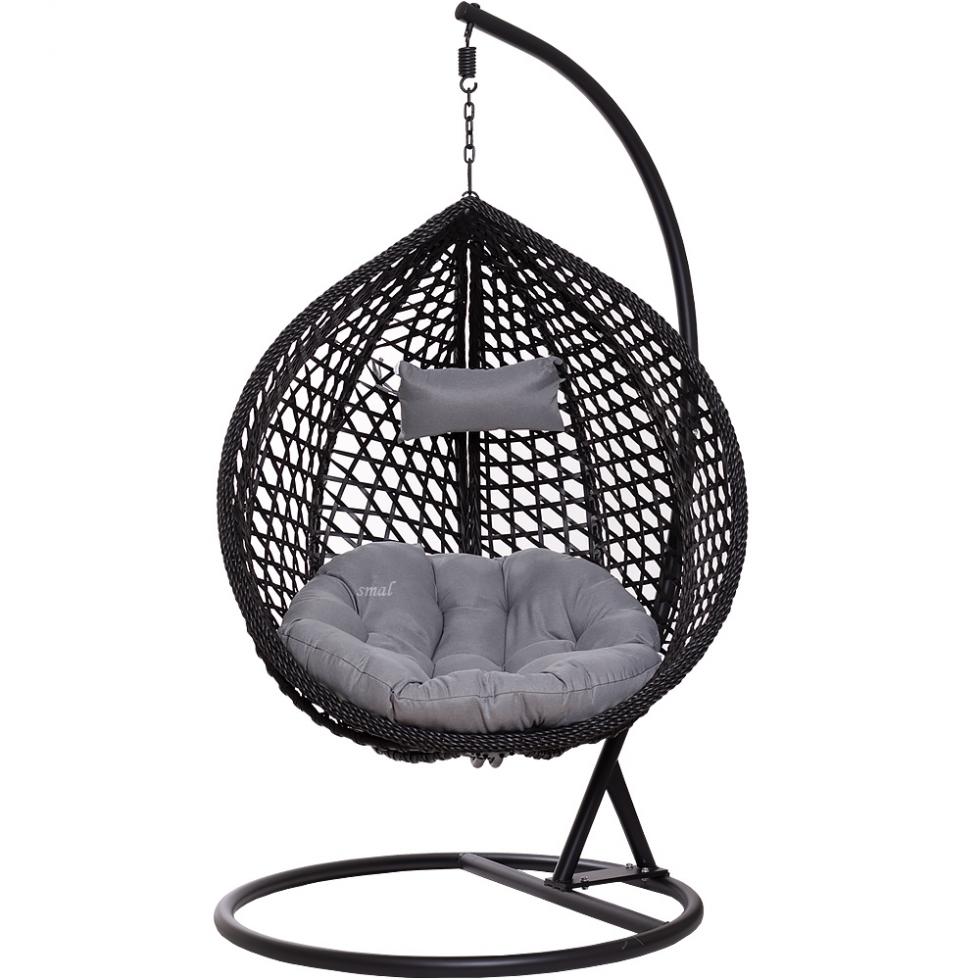 FOTEL WISZĄCY ogrodowy bujany kosz kokon MAJORKA - CZARNY - Fotel MAJORKA - Czarny - obrazek 3