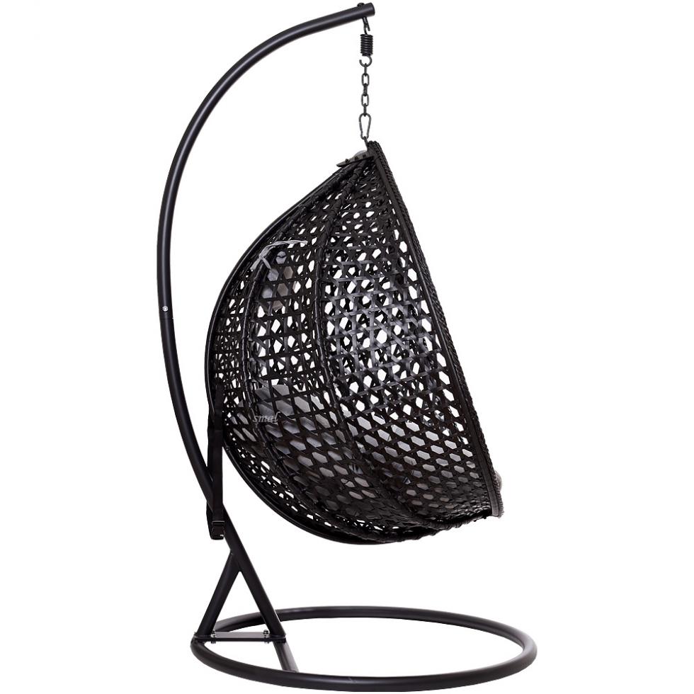 FOTEL WISZĄCY ogrodowy bujany kosz kokon MAJORKA - CZARNY - Fotel MAJORKA - Czarny - obrazek 5