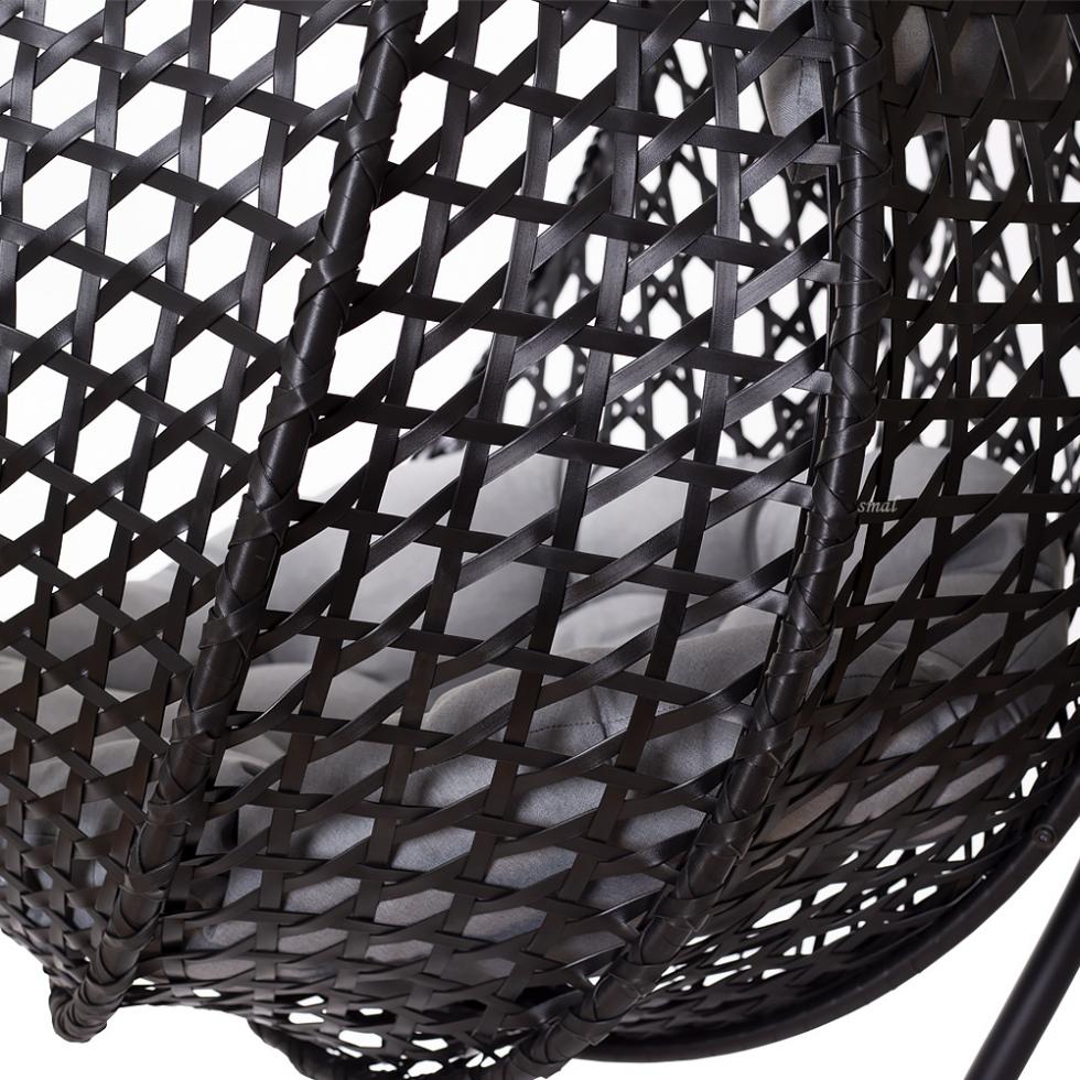 FOTEL WISZĄCY ogrodowy bujany kosz kokon MAJORKA - CZARNY - Fotel MAJORKA - Czarny - obrazek 7