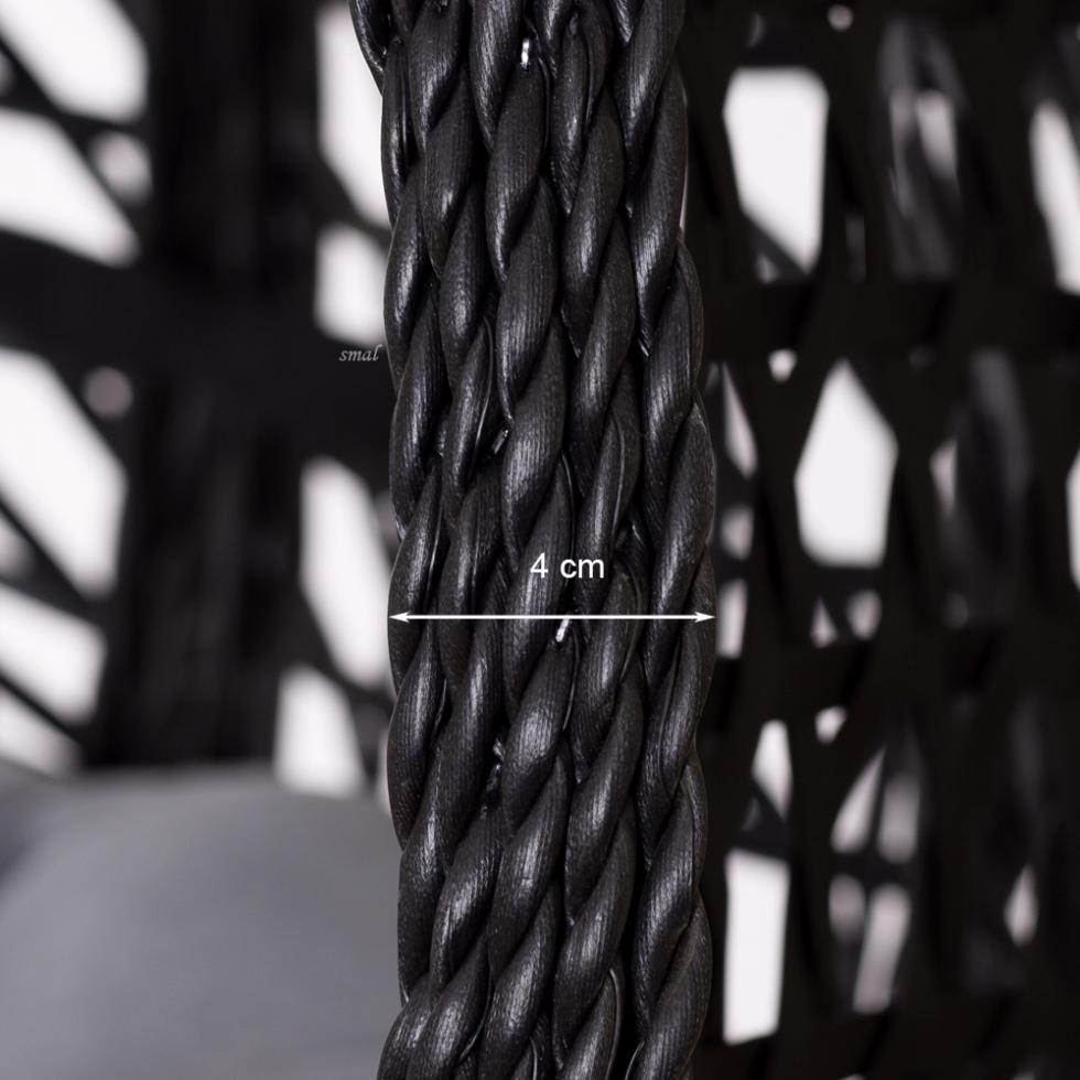 FOTEL WISZĄCY ogrodowy bujany kosz kokon MAJORKA - CZARNY - Fotel MAJORKA - Czarny - obrazek 8