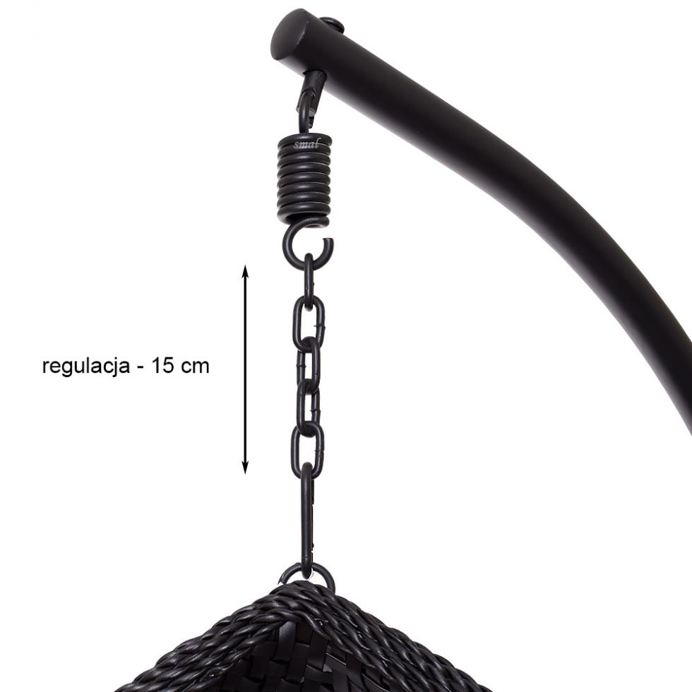 FOTEL WISZĄCY ogrodowy bujany kosz kokon MAJORKA - CZARNY - Fotel MAJORKA - Czarny - obrazek 10