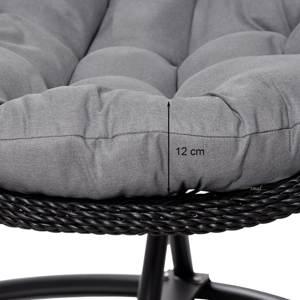 FOTEL WISZĄCY ogrodowy bujany kosz kokon MAJORKA - CZARNY - Fotel MAJORKA - Czarny - obrazek 11