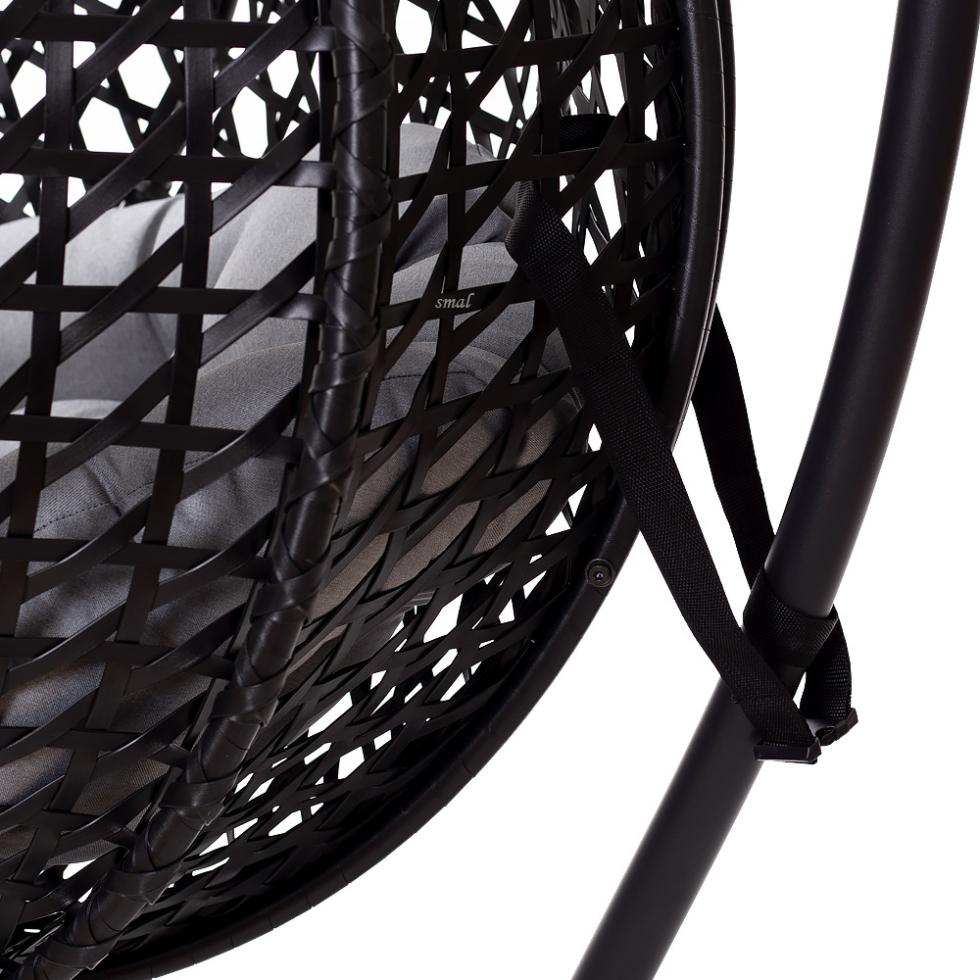 FOTEL WISZĄCY ogrodowy bujany kosz kokon MAJORKA - CZARNY - Fotel MAJORKA - Czarny - obrazek 14