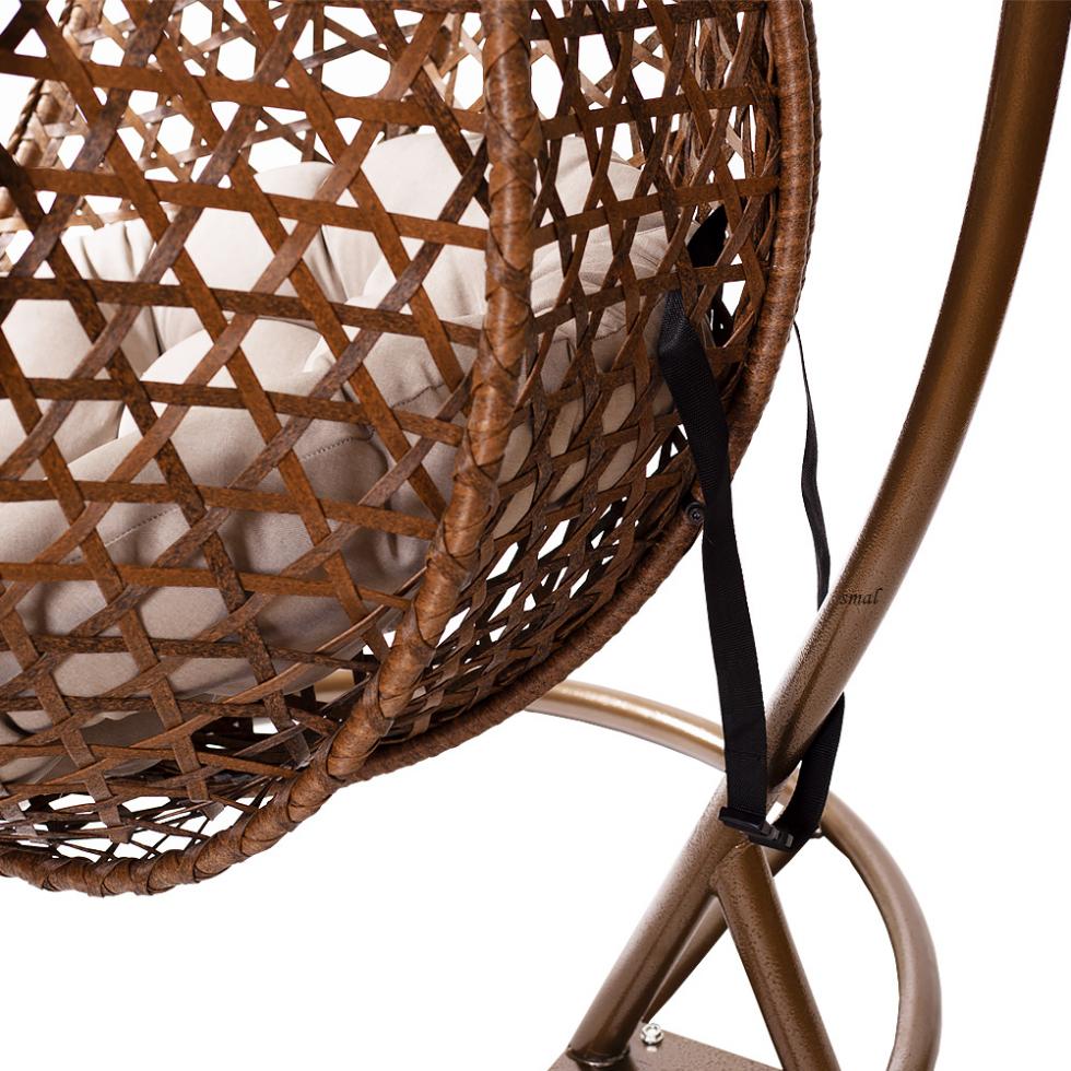FOTEL WISZĄCY ogrodowy bujany kosz kokon MAJORKA - BRĄZOWY - Fotel MAJORKA - BRĄZOWY - obrazek 2