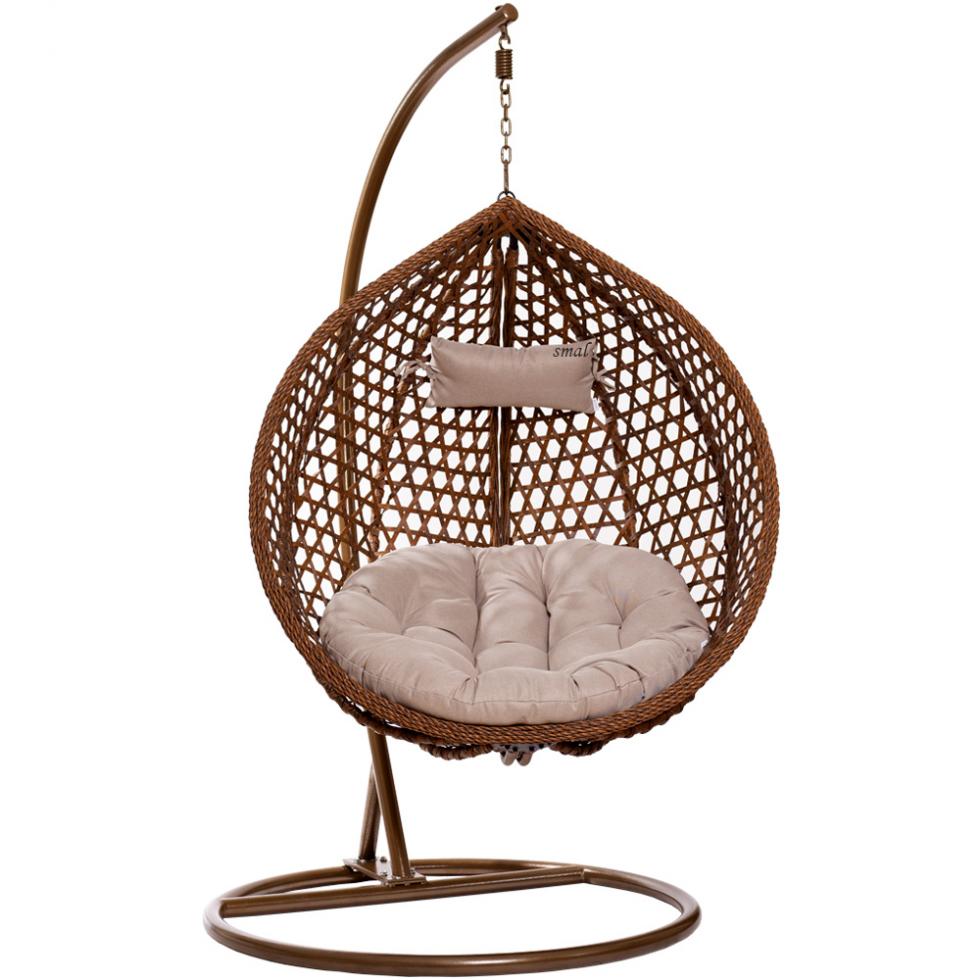 FOTEL WISZĄCY ogrodowy bujany kosz kokon MAJORKA - BRĄZOWY - Fotel MAJORKA - BRĄZOWY - obrazek 4