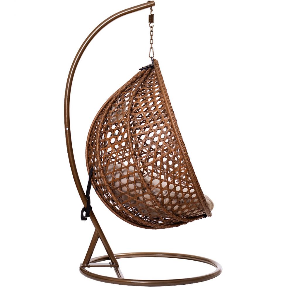 FOTEL WISZĄCY ogrodowy bujany kosz kokon MAJORKA - BRĄZOWY - Fotel MAJORKA - BRĄZOWY - obrazek 5