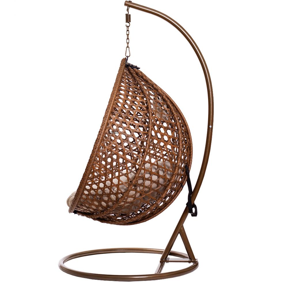 FOTEL WISZĄCY ogrodowy bujany kosz kokon MAJORKA - BRĄZOWY - Fotel MAJORKA - BRĄZOWY - obrazek 6