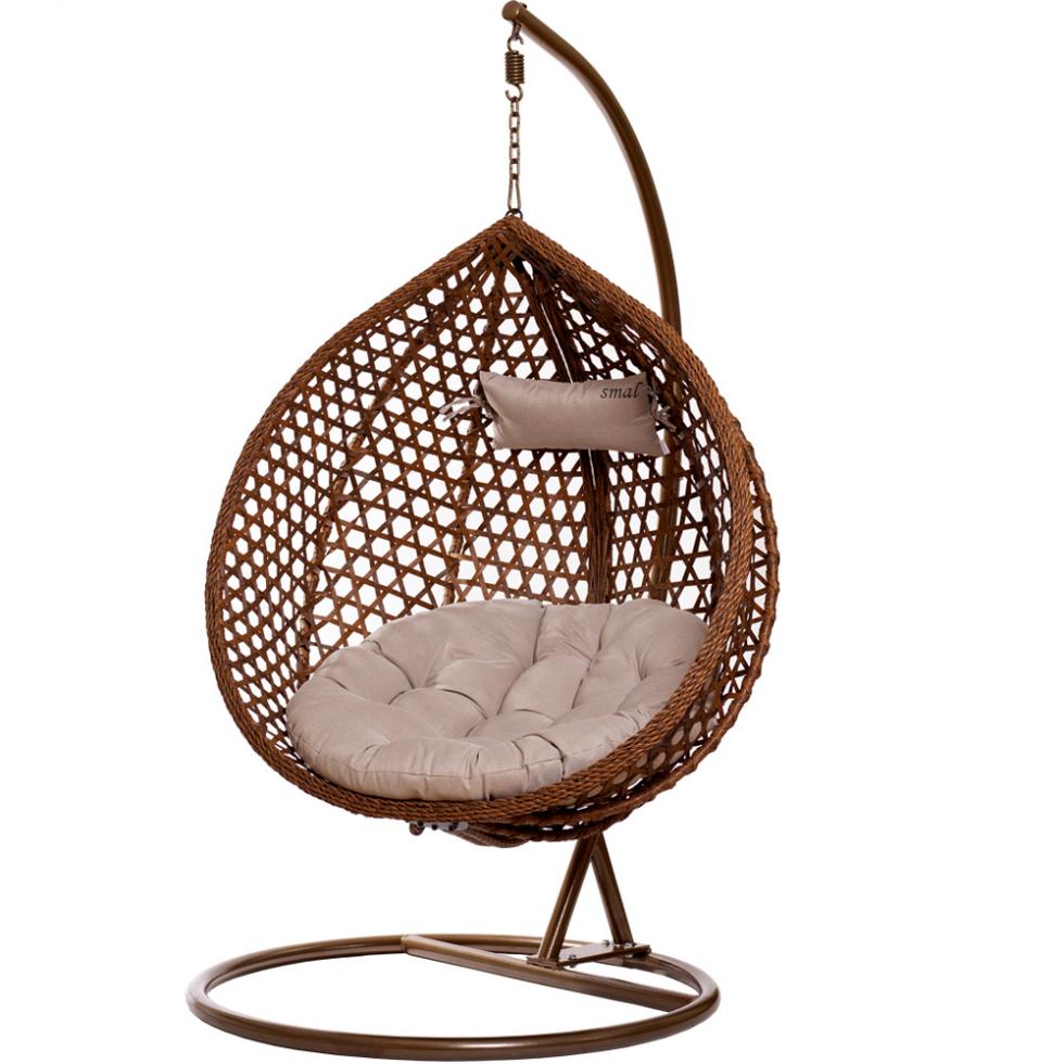 FOTEL WISZĄCY ogrodowy bujany kosz kokon MAJORKA - BRĄZOWY - Fotel MAJORKA - BRĄZOWY - obrazek 7