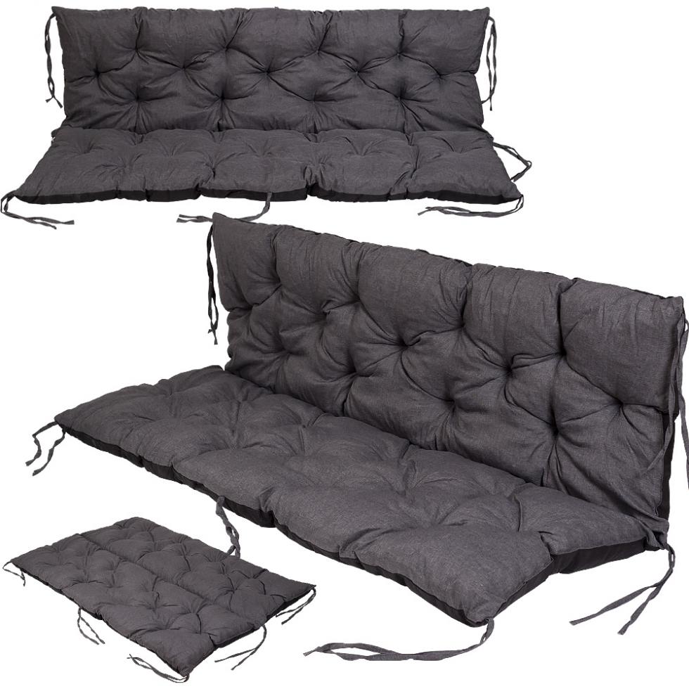 PODUSZKA MATERAC NA ŁAWKĘ HUŚTAWKĘ OGRODOWĄ CIEMNO SZARA - PODUSZKA MATERAC NA ŁAWKĘ HUŚTAWKĘ OGRODOWĄ PISTACJOWA - obrazek 4