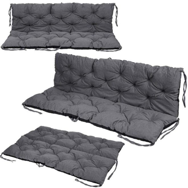 Alternative view of PODUSZKA MATERAC NA ŁAWKĘ HUŚTAWKĘ OGRODOWĄ SZARA - PODUSZKA MATERAC NA ŁAWKĘ HUŚTAWKĘ OGRODOWĄ SZARA