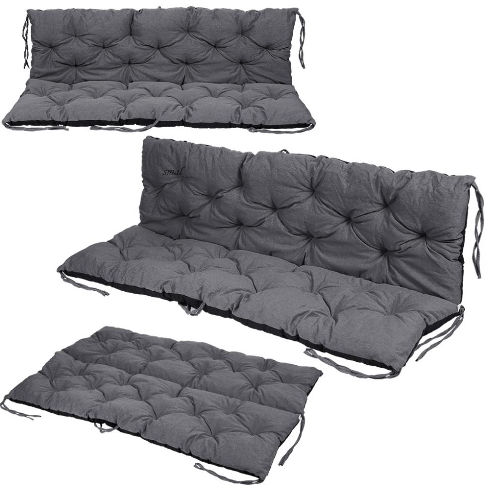 PODUSZKA MATERAC NA ŁAWKĘ HUŚTAWKĘ OGRODOWĄ SZARA - PODUSZKA MATERAC NA ŁAWKĘ HUŚTAWKĘ OGRODOWĄ SZARA - obrazek 2
