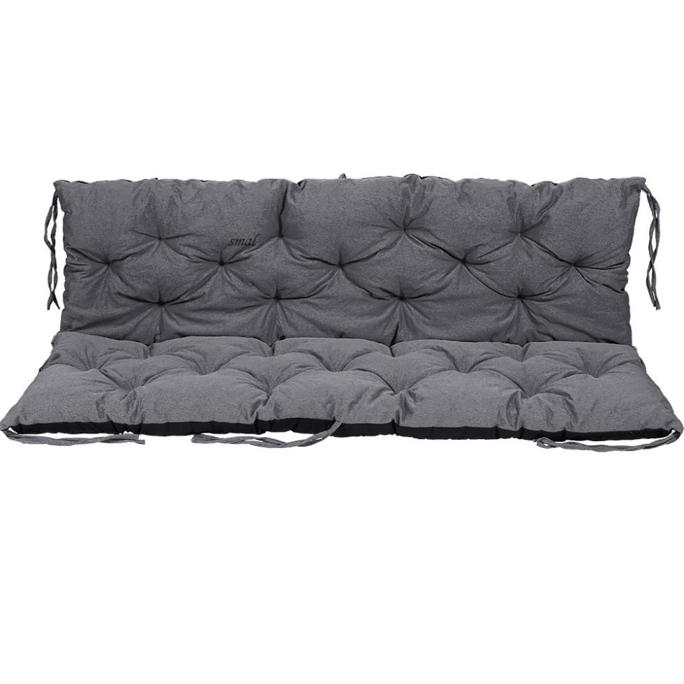 PODUSZKA MATERAC NA ŁAWKĘ HUŚTAWKĘ OGRODOWĄ SZARA - PODUSZKA MATERAC NA ŁAWKĘ HUŚTAWKĘ OGRODOWĄ SZARA - obrazek 3