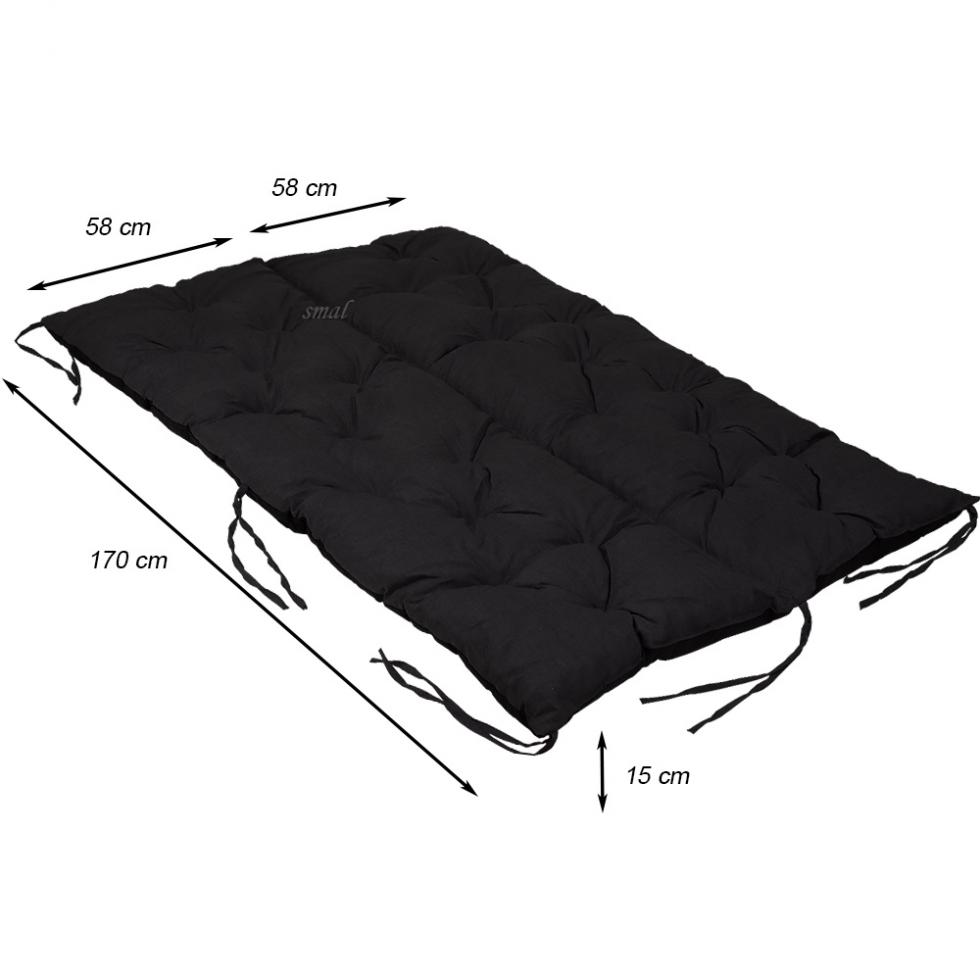 PODUSZKA MATERAC NA ŁAWKĘ HUŚTAWKĘ OGRODOWĄ CZARNY - PODUSZKA MATERAC NA ŁAWKĘ HUŚTAWKĘ OGRODOWĄ BRĄZOWA - obrazek 5