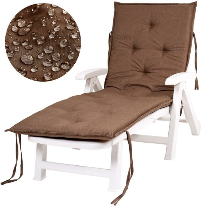 Leżak Basenowy Relaksacyjno - Wypoczynkowy Fiorello Biały z poduszką BRĄZOWĄ - Leżak Basenowy Relaksacyjno - Wypoczynkowy Fiorello Biały z poduszką BRĄZOWĄ