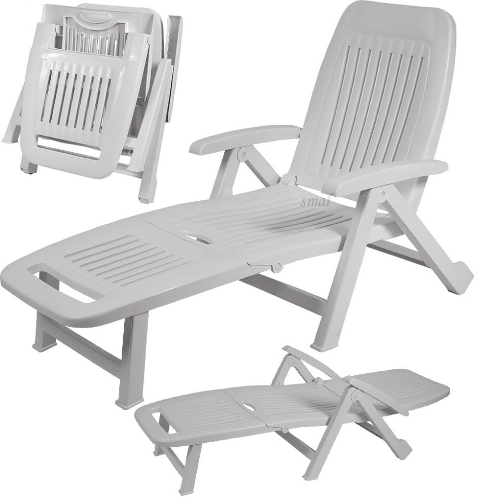 Leżak Basenowy Relaksacyjno - Wypoczynkowy Fiorello Biały z poduszką CIEMNO NIEBIESKĄ - Leżak Basenowy Relaksacyjno - Wypoczynkowy Fiorello Biały z poduszką NIEBIESKĄ - obrazek 3