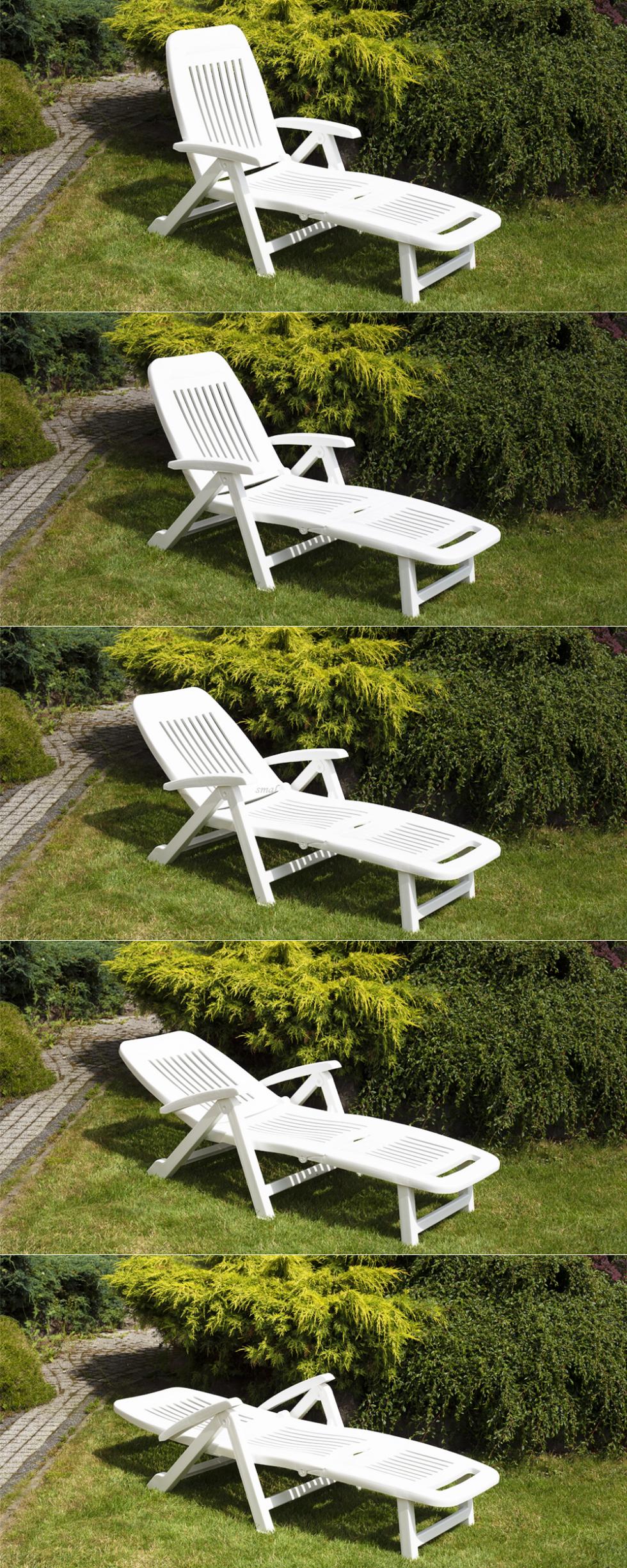 Leżak Basenowy Relaksacyjno - Wypoczynkowy Fiorello Biały z poduszką CIEMNO SZARĄ - Leżak Basenowy Relaksacyjno - Wypoczynkowy Fiorello Biały z poduszką CIEMNO SZARĄ - obrazek 4